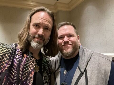 JJ and a guest at an event