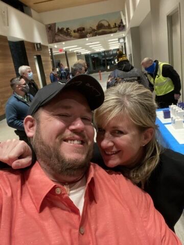 JJ and a guest at an event
